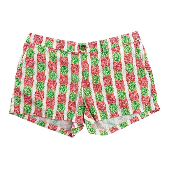 chubbies Pants - Chubbies‎ Women’s Pineapple Print Chino Flat Front Shorts Sz L